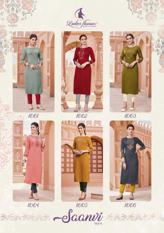 Ladies Flavour Saanvi 4 Exclusive Designer Kurti With Bottom Collection